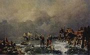 Andreas Achenbach Ufer des zugefrorenen Meeres (Winterlandschaft) oil painting reproduction